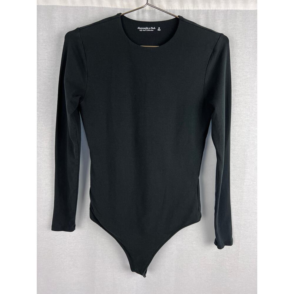 Abercrombie and Fitch Bodysuit Soft A&F Long Sleeve Black Capsule Normcore Basic - Picture 2 of 7